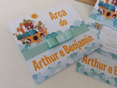 Convite Infantil ARCA DE NOE CRISTÃO