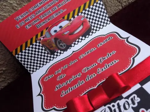 Convite Infantil Carros