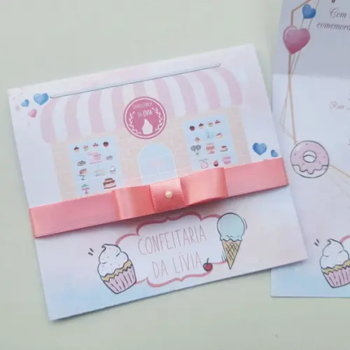 Convite Infantil Confeitaria