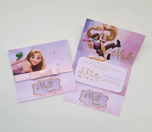 Convite Infantil Enrolados Rapunzel