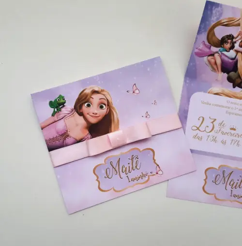 Convite Infantil Enrolados Rapunzel