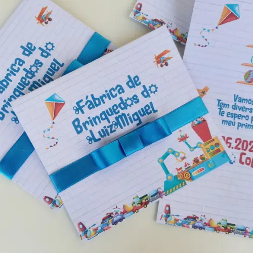Convite Infantil Fábrica de Brinquedos