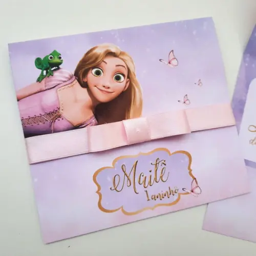 Convite Infantil Enrolados Rapunzel