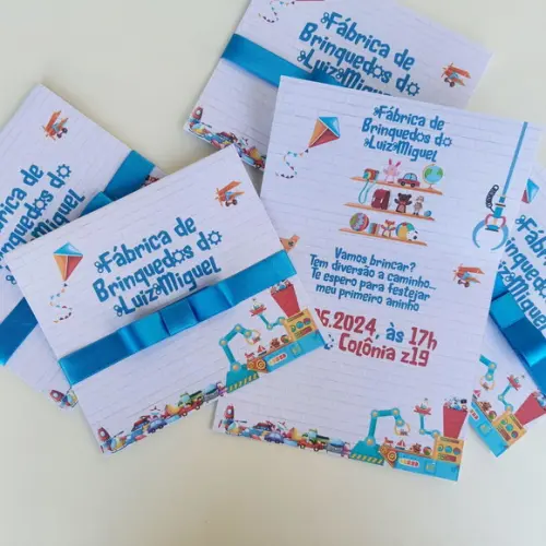 Convite Infantil Fábrica de Brinquedos