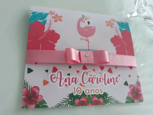 Convite infantil FLAMINGOS