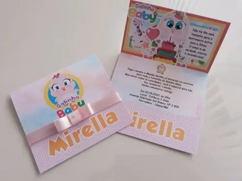 Convite Infantil Galinha Baby