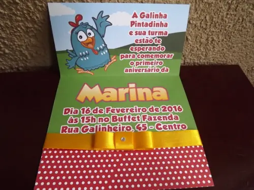 Convite Infantil Galinha Pintadinha