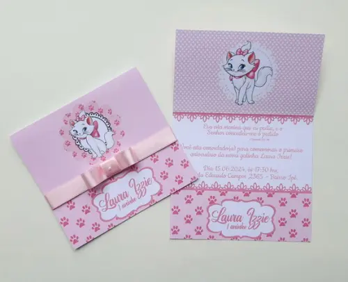 Convite Infantil Gatinha Marie