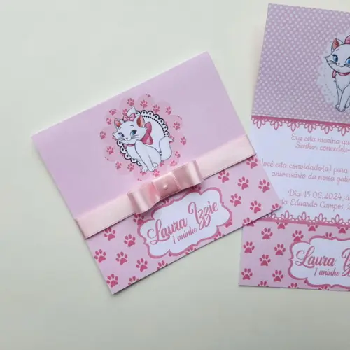 Convite Infantil Gatinha Marie