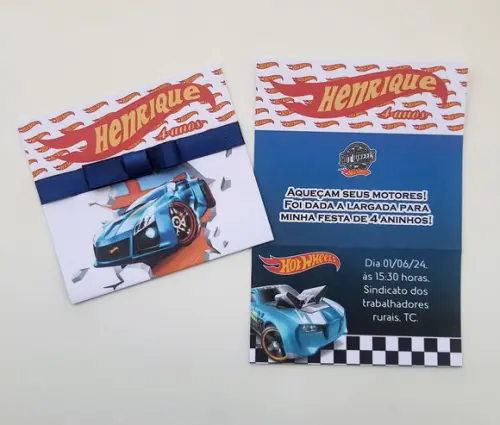 Convite Infantil Hot Wheels