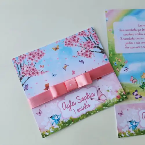 Convite Infantil Jardim das Borboletas