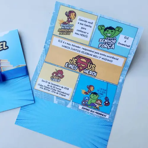 Convite Infantil Jesus Herói Promoção