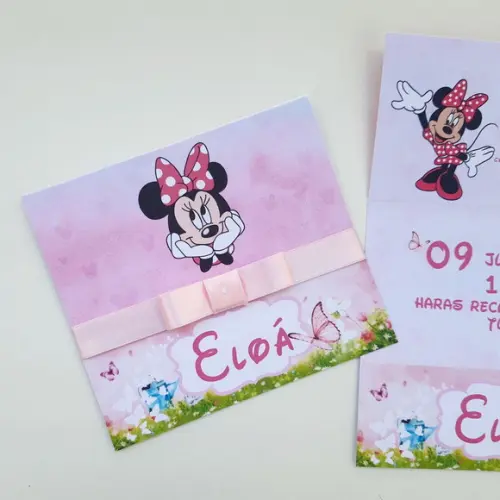Convite Infantil Minnie Jardim
