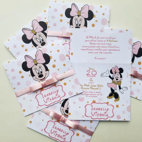 Convite Infantil Minnie Mouse