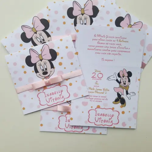 Convite Infantil Minnie Mouse