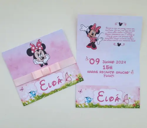 Convite Infantil Minnie Jardim