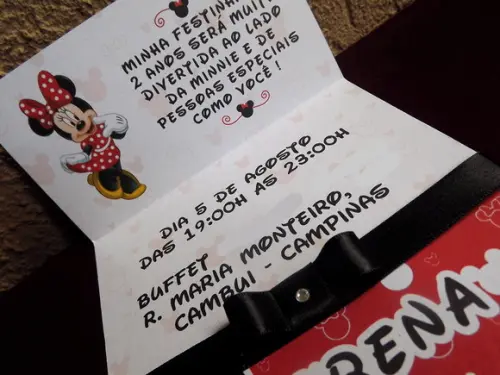 Convite Infantil Minnie Mouse