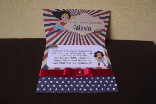 Convite Infantil Mulher Maravilha