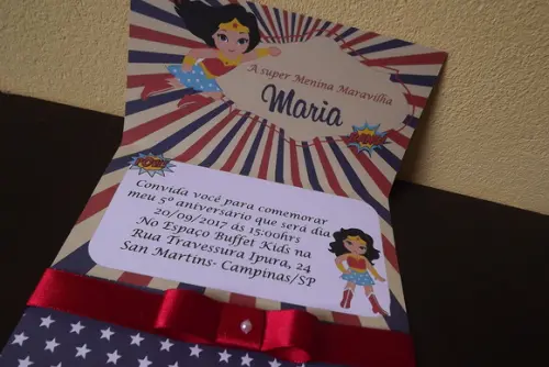 Convite Infantil Mulher Maravilha
