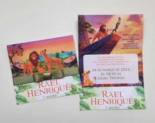 Convite Infantil o Rei Leão