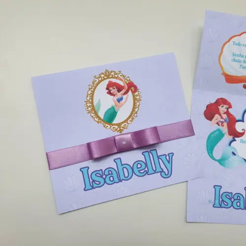 Convite Infantil Pequena Sereia Ariel