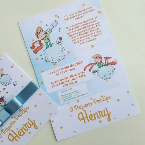 Convite Infantil Pequeno Príncipe