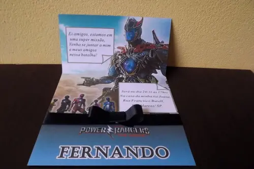 Convite Infantil Power Rangers
