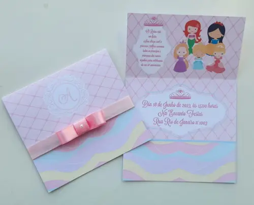 Convite Infantil Princesas Baby Candy
