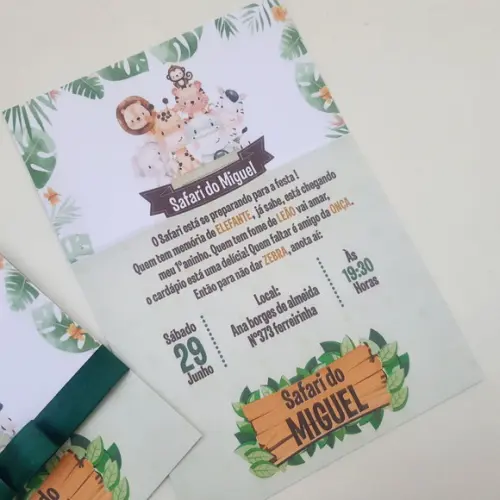 Convite Infantil Safari