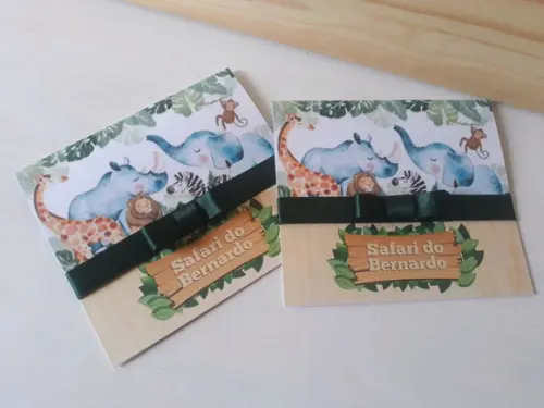 Convite Infantil SAFARI CHÁ DE BEBÊ