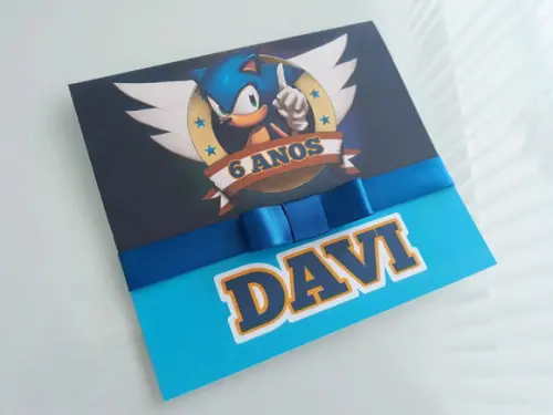 Convite Infantil SONIC