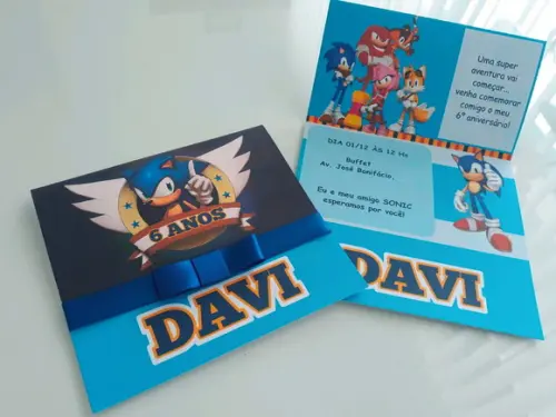 Convite Infantil SONIC