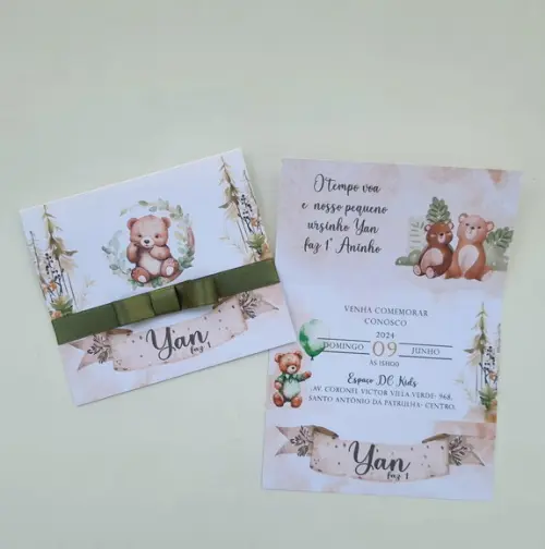 Convite Infantil Ursinho