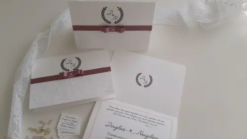 convite para casamento com renda