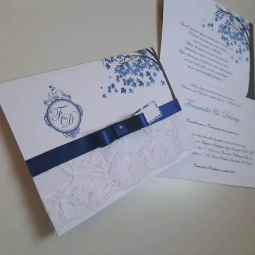 Convite Para Casamento Com Renda