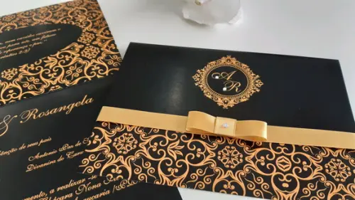 Convite para Casamento Preto