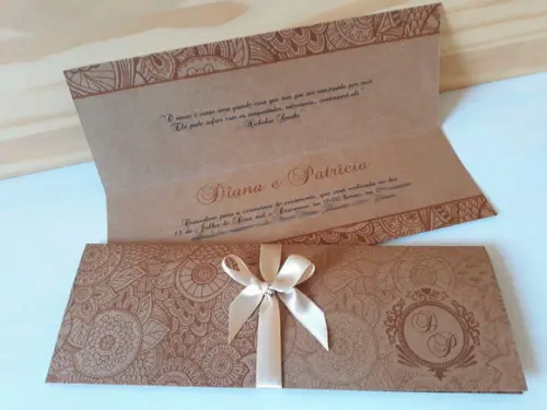 convite para casamento rustico