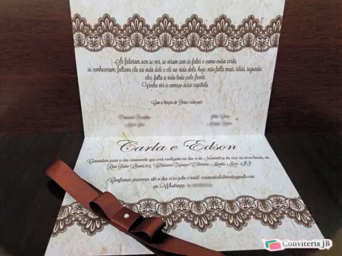 convite para casamento rustico