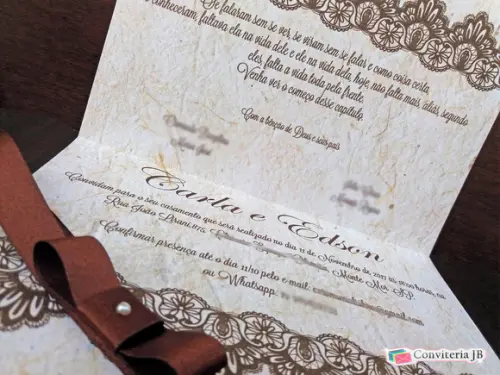 convite para casamento rustico