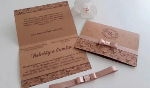 Convite para casamento rustico