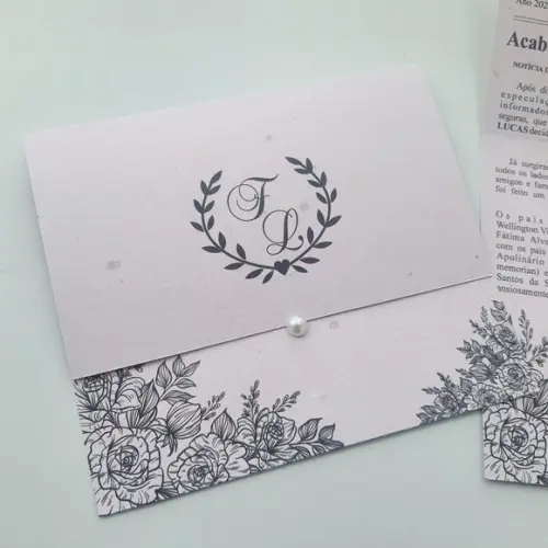 Convite para Casamento Rustico Jornal