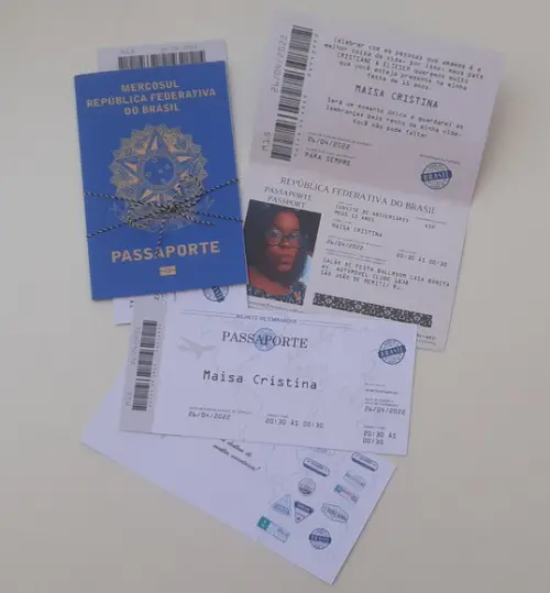 Convite Passaporte 15 anos