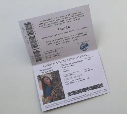 Convite Passaporte 15 anos