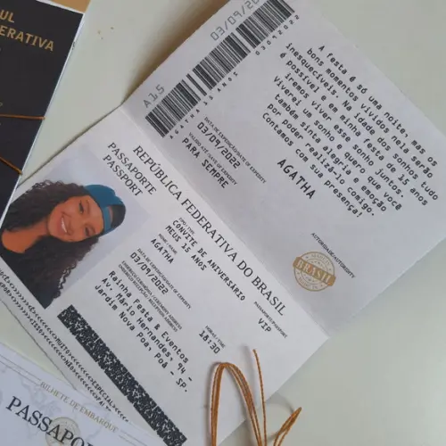 Convite Passaporte 15 Anos