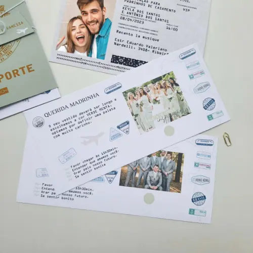 Convite Passaporte Madrinha e Padrinho