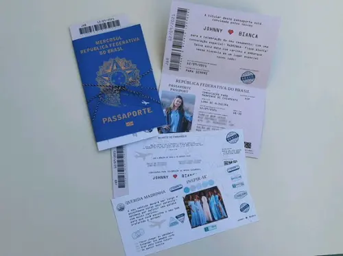 Convite Passaporte Madrinha e Padrinho