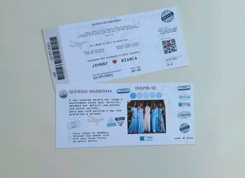 Convite Passaporte Madrinha e Padrinho