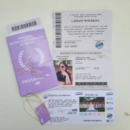 Convite Passaporte para Padrinhos