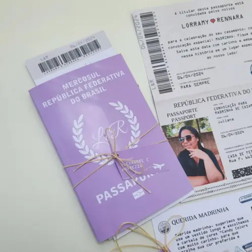 Convite Passaporte para Padrinhos