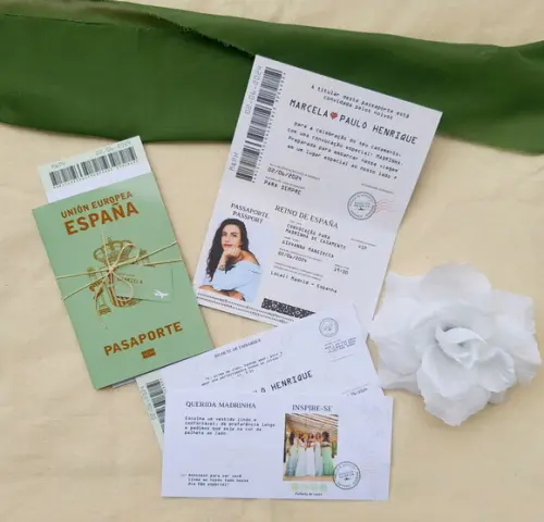 Convite Passaporte para Padrinhos